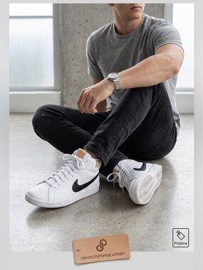 Nike Court Royale 2 Mid White Black Sneakers Men's 9.5 CQ9179-100